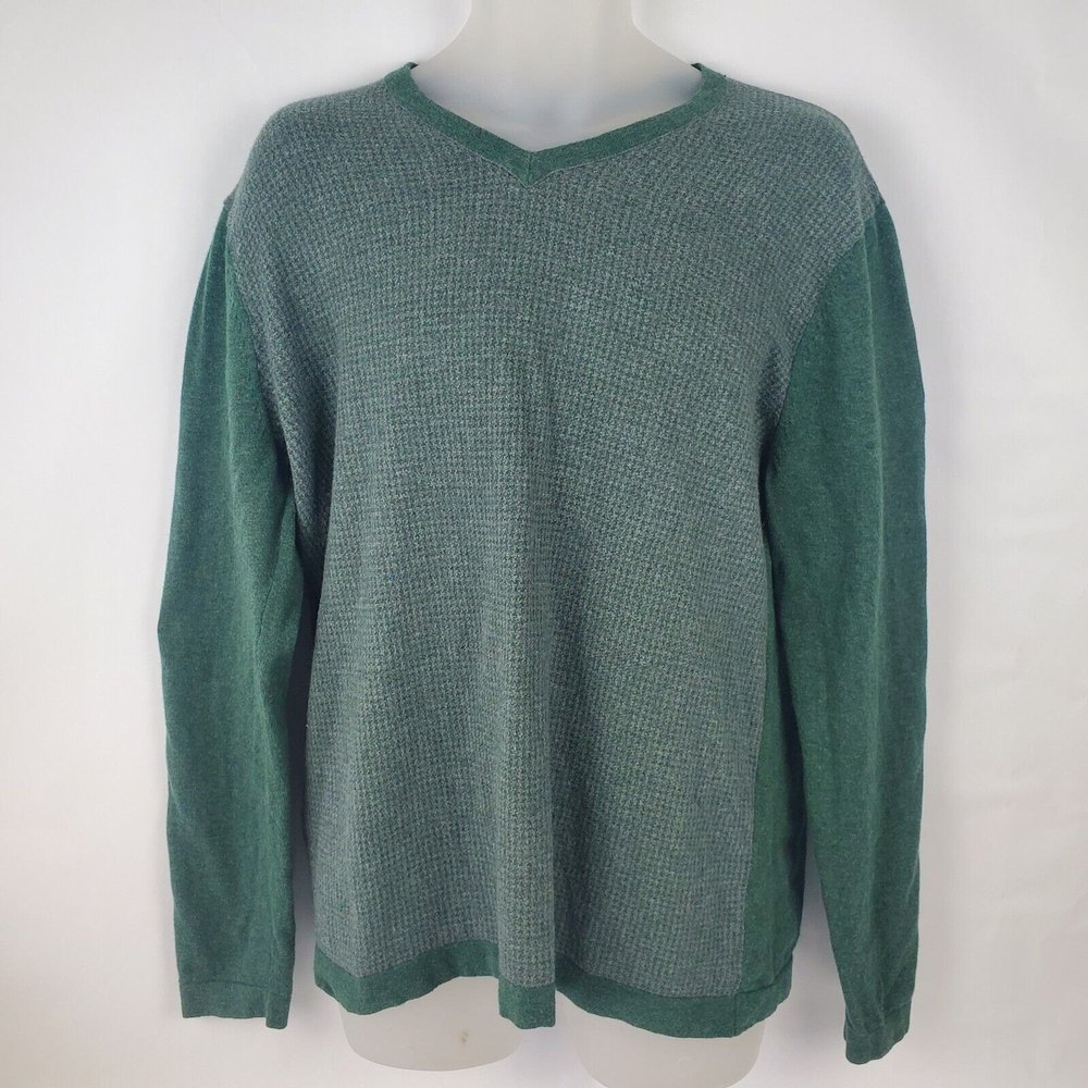 Banana Republic Men's Houndstooth V-Neck Sweater Size L Long Sleeves